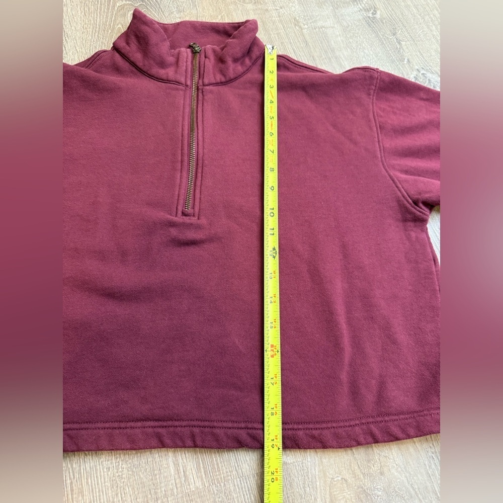 Girlfriend Collective Wine Red Micro Fleece Half Zip Sweatshirt Sweater Small - Picture 6 of 7